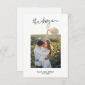 Händeschriebene Skriptmagnete Grünes Herz Hochzeit Dankeskarte (Vorne/Hinten)