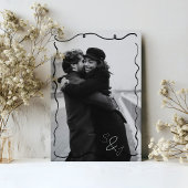 Händeschrift Schwarz-Weiß-Foto Hochzeit Save The Date