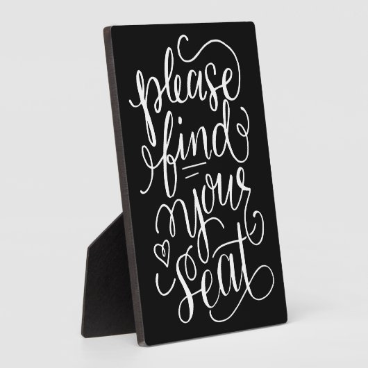 Händeschriften Bitte suchen Sie Ihr Sitzzeichen Fotoplatte (Seite)