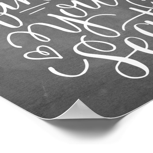 Händeschriften Bitte suchen Sie Ihr Sitzzeichen Poster (Ecke)