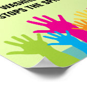 Händewaschen stoppt die Verbreitung von Keimen in Poster (Ecke)