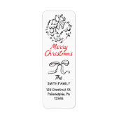 Händezeichnen Merry Christmas Return Address Label (Vorne)