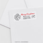 Händezeichnen Merry Christmas Return Address Label<br><div class="desc">Hand gezeichnet Frohe Weihnachten. Whimsikal,  einfach,  elegant. Sehen Sie sich die gesamte Kollektion an,  um mehr passende Artikel zu finden!</div>
