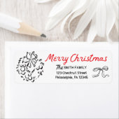 Händezeichnen Merry Christmas Return Address Label (Insitu)