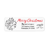 Händezeichnen Merry Christmas Return Address Label (Vorne)