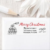 Händezeichnen Merry Christmas Return Address Label (Insitu)