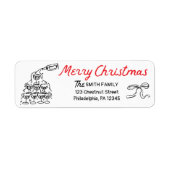 Händezeichnen Merry Christmas Return Address Label (Vorne)