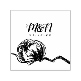 Händezeichnung für das Hochzeitslogo Cotton Pflanz Permastempel