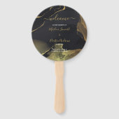 Handfächer aus schwarzem und goldenem Marmor (Vorderseite)