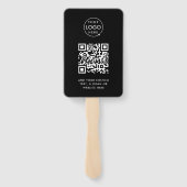 Handfächer | Benutzerdefiniertes QR-Code-Logo Schw (Rückseite)