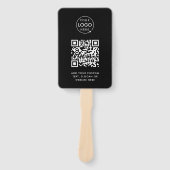 Handfächer | Benutzerdefiniertes QR-Code-Logo Schw (Vorderseite)