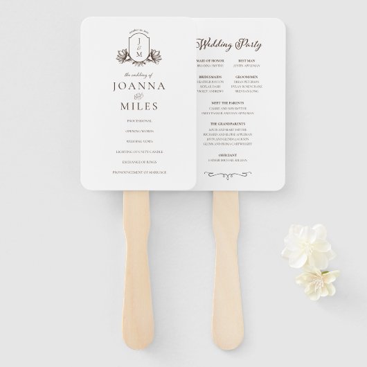 Handfächer für das Vintage Botanische Monogramm (Vorne und Hinten)