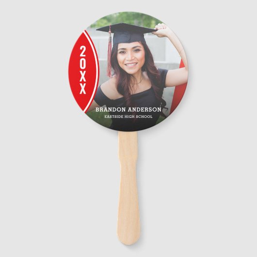 Handfächer für Foto in Rot und Weiß (Vorderseite)