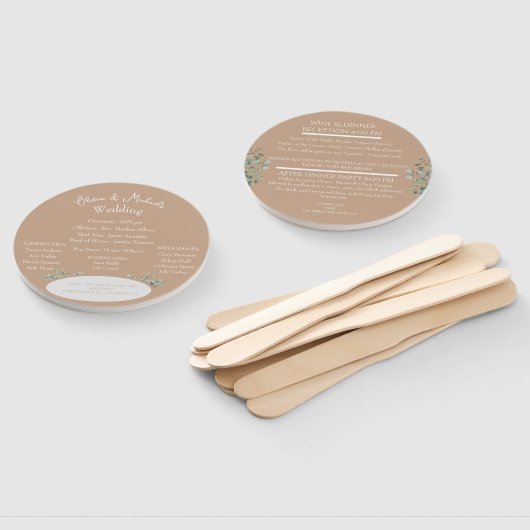 Handfan für benutzerdefinierte Hochzeitprogramme Fächer (Non-assembled)