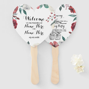 Handfan Hochzeitroter Blumenblätter Fächer