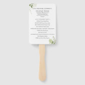 Handfan zum Hochzeitsprogramm für einfache Grünpfl Fächer (Rückseite)