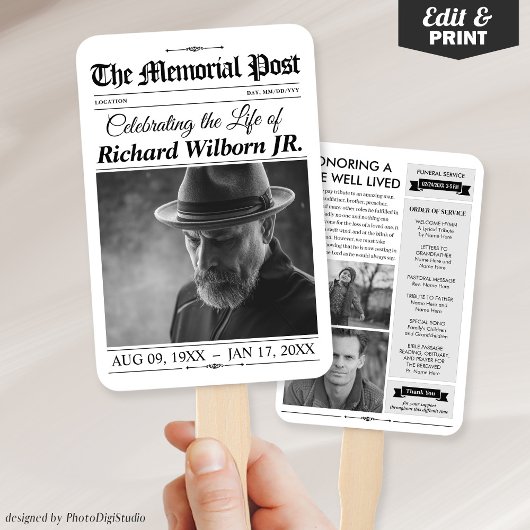 Handfans für Gedenkveranstaltungen, Beerdigungsfon Fächer