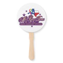 Handfans mit dem Logo "Miss Gay Texas Staat"