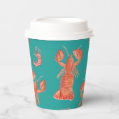 Handfarbe Meeresfrüchte Hummer Garnelen Krabbenbru Pappbecher (Vorderseite)