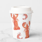 Handfarbe Meeresfrüchte Hummer Garnelen Krabbenbru Pappbecher (Rückseite)