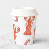 Handfarbe Meeresfrüchte Hummer Garnelen Krabbenbru Pappbecher (Vorderseite)