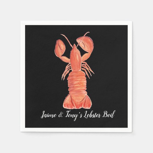 Handfarbe Meeresfrüchte Hummer Serviette (Vorderseite)