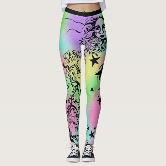 Handfarbene Designer-Leggings Leggings (Vorderseite)