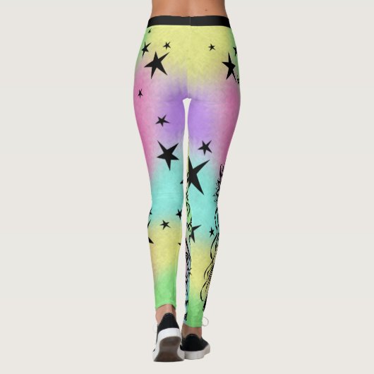 Handfarbene Designer-Leggings Leggings (Rückseite)