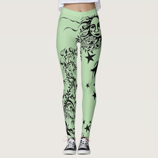 Handfarbene Designer-Leggings Leggings (Vorderseite)