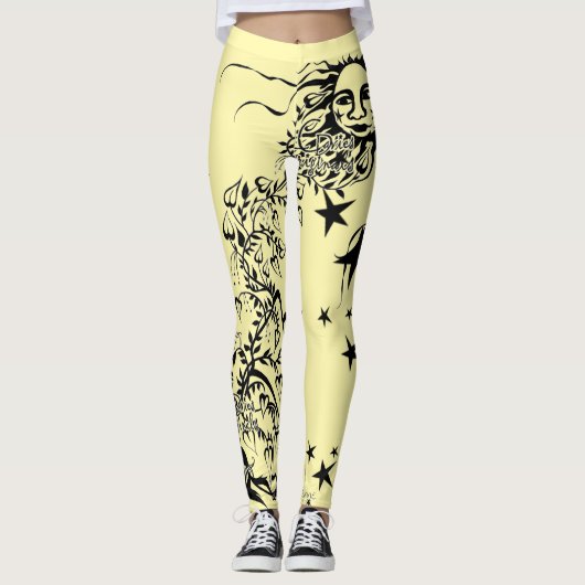 Handfarbene Designer-Leggings Leggings (Vorderseite)