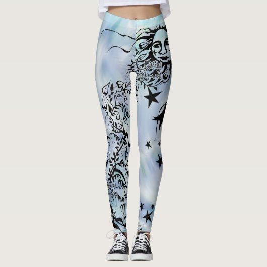 Handfarbene Designer-Leggings Leggings (Vorderseite)