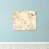 Handfarbene Karte aus Afrika Leinwanddruck (Insitu (Holzboden))