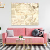 Handfarbene Karte aus Afrika Leinwanddruck (Insitu (Wohnzimmer))
