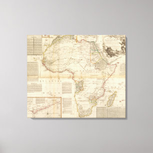 Handfarbene Karte aus Afrika Leinwanddruck