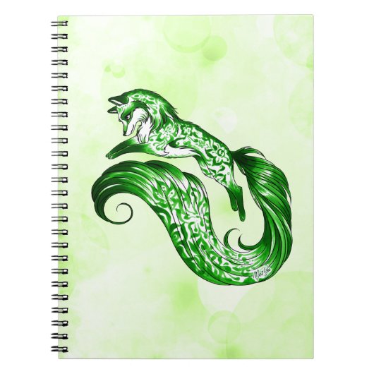 Handfarbenes Nature's Spirit Notebook von Mei Yu Notizblock (Vorderseite)