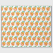 Handfarbenkürbis Orange Wrapping Paper Geschenkpapier (Flach)