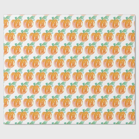 Handfarbenkürbis Orange Wrapping Paper Geschenkpapier (Flach)