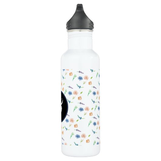 HandfarbenSummer Tiny Floral Monogram Edelstahlflasche (Rechts)