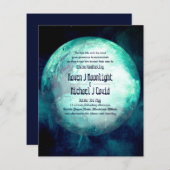 HandFasten Einladende Pagan Wiccan Aquamarin Moon (Vorne/Hinten)