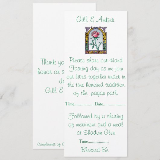 Handfasting Einladung (Vorne/Hinten)