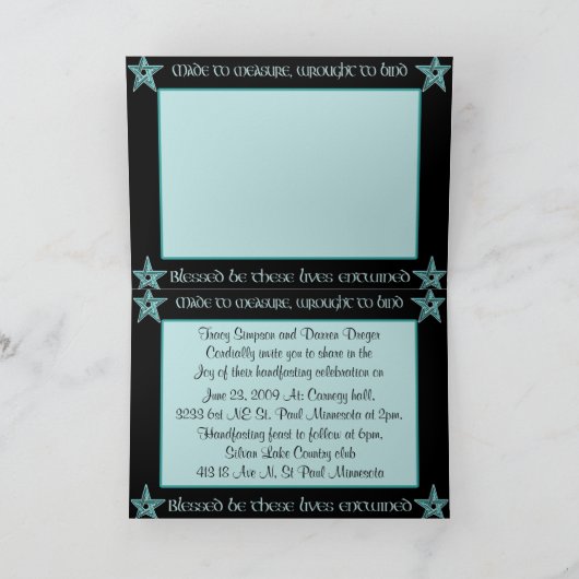 Handfasting Einladungs-Set Einladung (Innenseite)