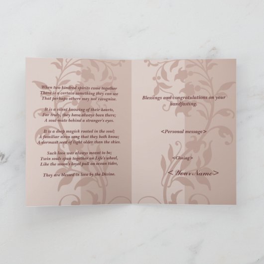 Handfasting Glückwünsche Karte (Innenseite)