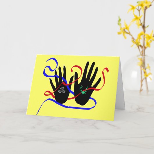 Handfasting Gruß Karte (Gelbe Blume)