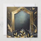 HANDFASTING INVITAATIONEN SCHWARZGOLD ETHEREAL EINLADUNG (Rückseite)