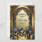 HANDFASTING INVITAATIONEN SCHWARZGOLD ETHEREAL EINLADUNG (Vorderseite)