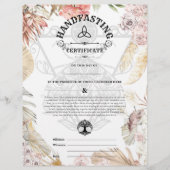 HANDFASTING-ZERTIFIKAT 21,59 cm x 27,94 cm BOHO P (Vorderseite)