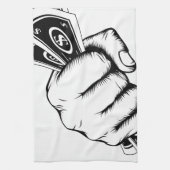 Handfaust mit Bargeld-Illustration Handtuch (Vertikal)