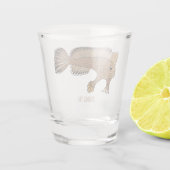Handfish cartoon illustration schnapsglas (Rückseite)