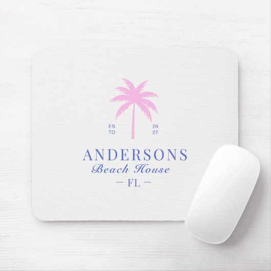 Handfläche | Beach House | Sozialklubästhetik Mousepad (Mit Mouse)