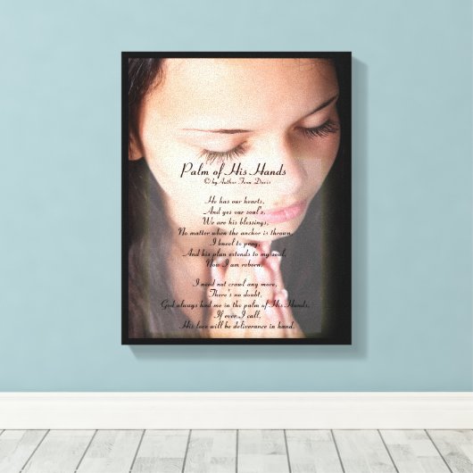 Handfläche POEM 4 LEINWAND CANVAS DRUCKEN (Insitu (Holzboden))